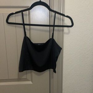 Forever 21 Black Satin Crop Top NEVER WORN